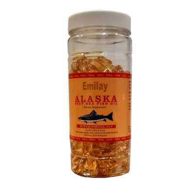 زيت السمك الاسكا اوميكا 3 200 كبسولة + EMILAY ALASKA OMEGA FISH OIL 1000 MG OMEGA-3