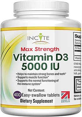 Vitamins, Vitamin D3 5000IU, INCITE NUTRITION, 400 TABLETS فيتامينات, دي 3 , شركة انسايت نوترشن 400حبة
