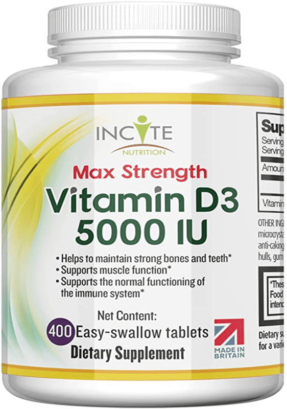 Vitamins, Vitamin D3 5000IU, INCITE NUTRITION, 400 TABLETS فيتامينات, دي 3 , شركة انسايت نوترشن 400حبة