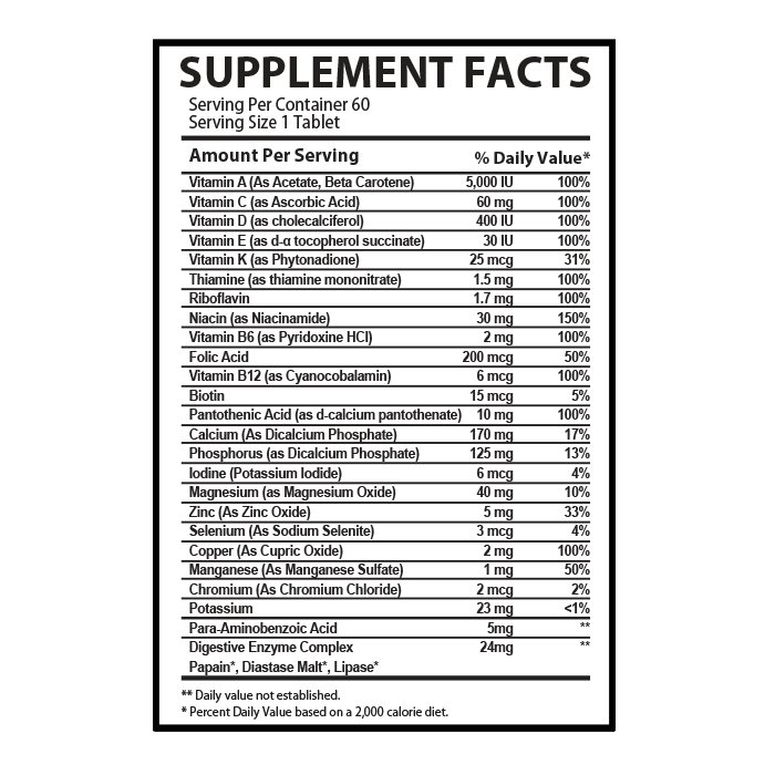 Multivitamin Multimineral Muscle Rulz MZ ملتي فيتامين 100 حبة شركة مصل رولز
